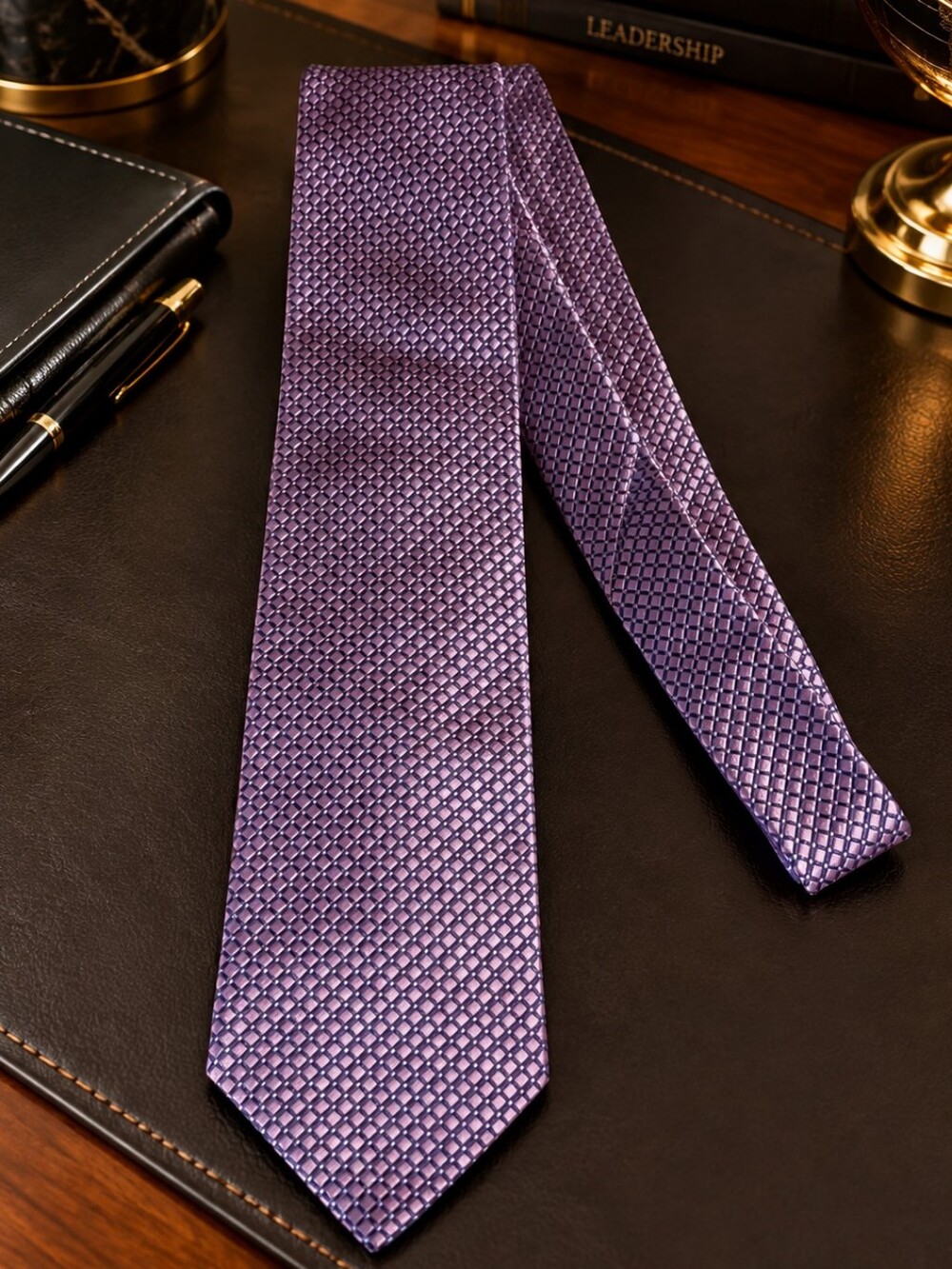 Nautica 100% Silk. Made In US.Lavender Purple Geometric Silk Tie